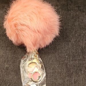 Pink Fluffy Keychain Accessory